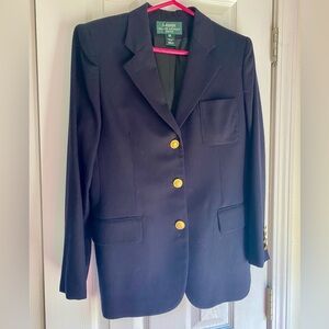 Ralph Lauren 100% wool navy blazer women 10P petite